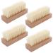 4 Pcs Wooden Nail Brush, Non-Slip Nail Scrub Brush for Cleaning Fingernail and Toe