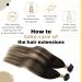 UGEAT balayage real hair extensions - Black to Chocolate Brown & Strawberry Blond U Tip | 55 cm 50g 50 pcs - Long-lasting Quality | International Shipping - Buy Online on GoSupps.com