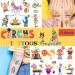 Circus Temporary Tattoos for Kids - More Than 105 Tattoos  Circus Carnival Birthday Party Supplies Favors