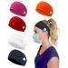 CANIPHA Headbands with Buttons for Face Mask Wide Nurse Headbands for Women Men Doctors and Ears Protection Non Slip Hair Band Elastic Sweat Band for Workout Sports Running Yoga(5 Pcs)