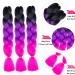 LDMY Jumbo Braiding Hair Extensions - 6PCS Pack 24 Ombre Black Purple Rose Synthetic Kanekalon Hair for Women & Girls - 100g/PC - Buy Online on GoSupps.com