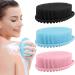 3 Pack Silicone Body Scrubber Exfoliating Body Scrubber Soft Silicone Loofah Body Scrubber Fit for Sensitive and All Kinds of Skin Clean and Sanitary Rapid Foaming Black+blue+pink