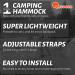 Portable Camping Hammock - Double & Single Lightweight Nylon Parachute Hammocks with Tree Straps in Black & Grey - Buy Online on GoSupps.com