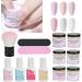 Dip Powder Nail Kit Starter 8Pcs Nail Art Powder Top Base Coat Gel Dusting Brush Manicure Tool Set DIY Salon Nail Art Manicure(K1214) - Buy Online on GoSupps.com