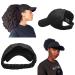 CurlCap Natural Hair Backless Cap - Satin Lined Baseball Hat for Women Accent Black