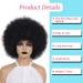 RuiYok 8 Inch Natural Black Afro Wig for Black Women - Premium Synthetic Afro Puff Wig for Costume Cosplay Party - Buy Online on GoSupps.com