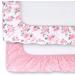 Peanutshell Pink Floral Changing Pad Cover Set for Baby Girls - 2 Pack | Pink Roses & Ditsy Floral Design - Buy Online on GoSupps.com
