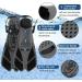 Happyouth Swim Fins - Snorkel Fins for Swimming and Diving - Adjustable Black L/XL (Adult US Size 9-13) - Buy Online on GoSupps.com