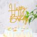 3PCS Happy Birthday Cake Topper - Gold Glitter Birthday Party Cake Decoration Supplies Birthday Photo Booth Props - Buy Online on GoSupps.com
