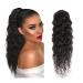 Ponytail Extension Water Wave Drawstring Ponytail Human Hair Extension 10-28inch Wet and Wavy Ponytail Extensions Natural Black Curly Clip In Remy Hair Pieces for Women Ponytail Hair Extension(14inch 14inch 100g Water Wave