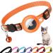 Croc-Cat Airtag Cat neck band accessories compatible with Apple Airtag collar with safety buckle anti-strangulation for kittens and small dogs GPS Airtag not included! ... orange