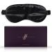 SILKSLEEK Eye Mask for Sleeping 22 Momme Pure Mulberry Silk Sleep Mask Filled with 100% Pure Silk Travel Essentials Super Soft & Comfortable Blackout Eye Mask in Gift Box (Black)