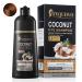 Dark Brown Hair Dye Shampoo for Gray Hair 3 in 1 Natural Coconut Hair Color Shampoo Women Men Semi-permanent Hair Dye in 15 Mins Long Lasting Home Use Herbal Brown Hair Dye 16.9 Fl Oz (Dark brown)