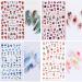 6 Sheets Flower Nail Art Stickers - 3D Blue Pink Red Rose Decals for Spring & Summer Nail Designs - Buy Online on GoSupps.com