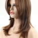 RENERSHOW Long Brown Highlight Synthetic Wig for Women - Layered Ombre Straight Hair with Dark Roots, 16 inch - Buy Online on GoSupps.com
