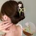 Gold Metal Lily Flower Hair Clip - Pink Floral Barrette for Strong Hold - Cute Fashion Hair Accessory for Thick & Thin Hair - Buy Online on GoSupps.com