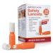 Pressure Activated Safety Lancets - 28G 1.8mm Box of 200 - Advocate Single Use Glucose Testing Lancing Device with Automatic Retractable Needle for Blood Sugar Sampling 28G x 1.8mm Box of 200 Orange