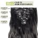 S-noilite 17 Full-Head Clip-In Ombre Hair Extensions - Dark Black Dip Dye 8pcs Long Hair (43cm) - Buy Online on GoSupps.com