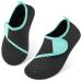 JIASUQI Kids Boys Girls Water Shoes Quick Dry Barefoot Aqua Socks for Beach Swimming Pool 10.5/11 UK Child Black Blue Strip