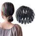 Asalinao ponytail hair needle curling iron fashion retro leopard bird nest hair clip ponytail curl horsepower curb ponytail for all hair types (black)