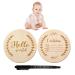 1Pcs Newborn Baby Announcement Sign Bulletin Board with Marker Round Wooden Baby Birth Sign Hello World Newborn Welcome Sign Photo Prop for Christmas Baby Shower Birthday Gift Keepsake