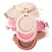Erinde Mini Highlighter Bronzer & Blush Powder Palette Matte Shimmer Powder Makeup Tiny Face Palette with Mirror All in One Blendable Travel Friendly Cruelty Free 3 Colours #04