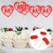LUOZZY 90Pcs Wedding Cupcake Picks Double Happiness Cake Toppers Wedding Valentine Cake Decoration - Buy Online on GoSupps.com
