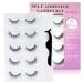 Reusable Self Adhesive Eyelashes Natural Look Self Sticking Lashes No Glue 5 Pairs Fluffy Self Adhesive Lashes Strip False Eyelashes with Tweezer