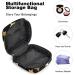 Golden Yellow Stars Pattern Black Women's Floor Storage Bag - Portable Menstrual Cup & Tampon Holder for Teens & Women - Buy Online on GoSupps.com