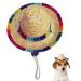Kitatayi Dog Sombrero Hat, Mini Straw Sombrero Hats Mexican Hats Sombrero Party Hats for Small Pets/Puppy/Cat