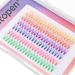 Outopen 14MM Colored Cluster Lash Extensions - 140 PCS C Curl Wispy Natural Eyelashes - DIY Reusable 7 Color Mix - Buy Online on GoSupps.com