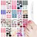WOKOTO 20 Sheets Gradient Toe Nail Polish Strips and Stickers and 1 Nail File Kit Colorful 22 Tips Per Sheet Glitter Toenail Nail Polish Stickers Wraps for Women Nail Salon Manicure Set KIT2