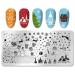 Christmas Nail Stamping Plate Set - Snowflake Elk Winter Stencils for Holiday Manicure - Buy Online on GoSupps.com