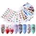 Nail Art Stickers Self Sdhesive Liwein Christmas Nail Stickers Gel Nails Water Transfer Decals Stickers for Women Girls Ladies Nails Art Design (Blue)