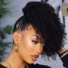 Kinky Curly Ponytail Human Hair Drawstring Ponytail for Black Women 12A Brazilian Virgin Human Hair 4C Curly Ponytail Extension Natural Black 16 Inch 150g 16 Inch Natural Black Kinky Curly Ponytail