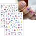 JMEOWIO 9 Sheets Flower Nail Art Stickers Decals Self-Adhesive Colorful Spring Summer Floral Nail Supplies Nail Art Design Decoration Accessories - Buy Online on GoSupps.com