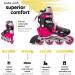 New Bounce Adjustable Inline Skates | Pink Medium (3-6 US) | 4 Wheel Blades Roller Skates for Kids and Adults | Outdoor Rollerskates for Girls and Women | Beginners & Advanced - Buy Online on GoSupps.com