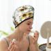 Hair Towel Wrap - Quick Drying Turban with Button | Sunflower Leaves & Birds Design - Buy Online on GoSupps.com