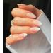 24 Pcs Press on Nails Medium, Sunjasmine Almond Fake Nails with Nail Glue, Pink White Gradient False Nails with Designs Acrylic Nails Glue On Nails for Women Almond Pink White Gradient