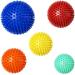 Firschoie 5 pieces massage balls hard hedgehog balls massage ball hedgehog balls massage balls ideal for massaging hands legs shoulders buttocks and foot muscles (Lau 10/red 9/orange 8/yellow 7/cyan 6 cm)