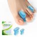 Welnove Upgraded Gel Toe Separators 8-Pack Aloe Vera Extract Infused Silicone Toe Spacers for Straightening Overlapping Toes Calluses Bunion Corrector for Men and Women (Multi-Size Blue)