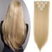 S-noilite 17-26 Inches(43-66cm) 8pcs Long Full Head Clip In Hair Extensions Extension Sexy Lady Fashion Choice 60 Colours (23 Inches-Straight Golden mix bleach blonde) Golden mix bleach blonde 23 Inch