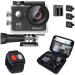 REMALI CaptureCam 4K Ultra HD and 12MP Waterproof Sports Action Camera Kit with Carrying Case, 3 Batteries, Dual Battery Charger, 2 LCD Screen, WiFi, Remote Control, and 21 Mounts and Accessories