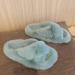 Womens Outdoor Slippers Plush Upper Composite Sole Fur Trim Slider Artificial Short Plush Super Fluffy Open Toe Flat Sandals Fluffy Furry Slippers for Indoor Outdoor Fashion Slippers (C 24CM)