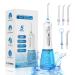 Dental Water Flosser for Teeth Electric Cordless IPX7 Oral Irrigator with 5 Modes with 7 Jets Rechargeable Plaque Removal High-Pressure Water Jet Oral Hygiene Device Floss Picks 300 ml