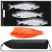 Mastermined fishing fillet mat 71.1 x 35.6 cm for simple filleting with storage bag durable and easy to clean rollable fish fillet board portable fillet mat