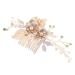 FOMIYES Bridal Hair Comb Flower Wedding Hair Comb Bridal Hair Styling Comb Pearl Bridal Headpiece Golden