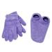 NatraCure Moisturizing Gel Booties and Gloves Set - (for Dry Skin, Dry Hands, feet, Cracked Heels, cuticles, Rough Skin, Dead Skin, use with Your Favorite lotions) - 155/175-LAV/RET - Color: Lavender