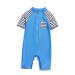BONVERANO Baby Boys Swimsuit Toddler Bathing Suit Short-Sleeve Zipper One Piece Swimwear with UPF 50+ Sun Protection 2-3 Years Blue Pocket
