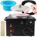 Professional Wax Warmer for Hair Removal Portable Electric Wax Heater Warmer with Adjustable Temperature Set 10 Collar & 20pcs Wax Sticks One Silicone Bowl for SPA Salon Beauty Equipment Home Black-Single Pot